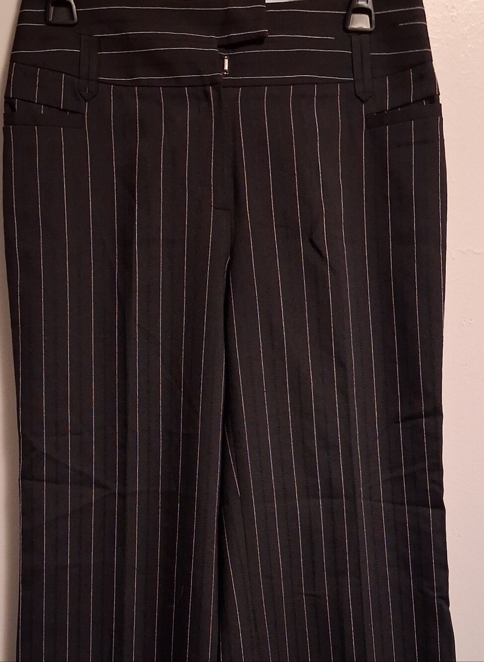 Jessica Black Pinstripe Boot Cut Dress Pants